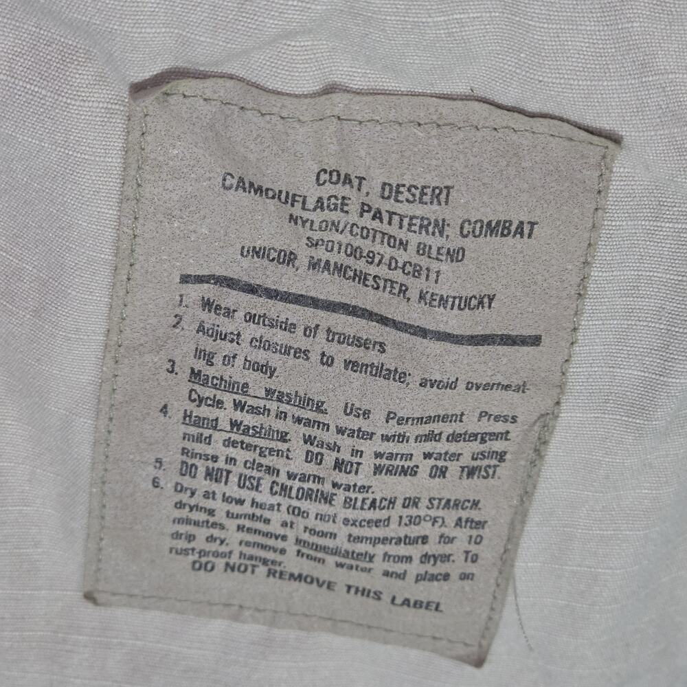 US Army Desert Camouflage Jacket Military Issue Combat Coat Vintage Small Long - Picture 6 of 8